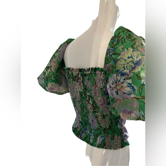 ASTR GREEN FLORAL SHIRT SMALL - Picture 3 of 7